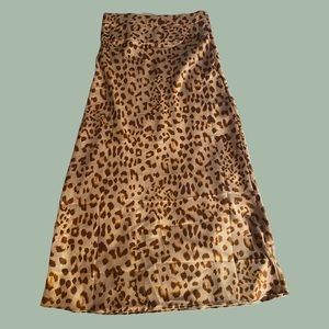 Free People Cheetah Print Skirt Long